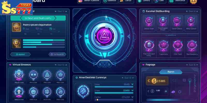 Illustration of a modern online gaming rewards dashboard